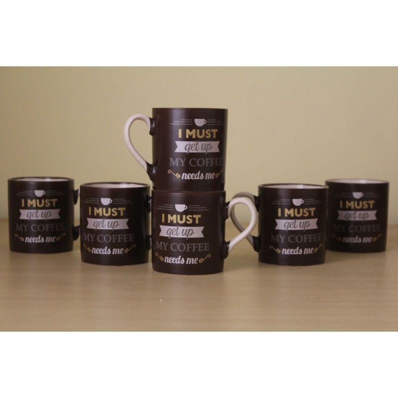 Tulip Ceramic Coffee Mugs/ Tea Cups Set Of 6 Pcs 170Ml,Chocolaty
