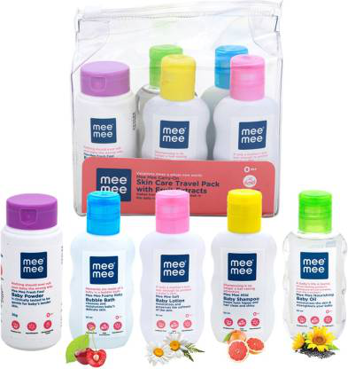 Mee Mee Baby Care Travel Kit (Pack of 5, White)