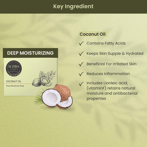 Alziba Coconut Oil Deep Moisturize Soap – 100Gm