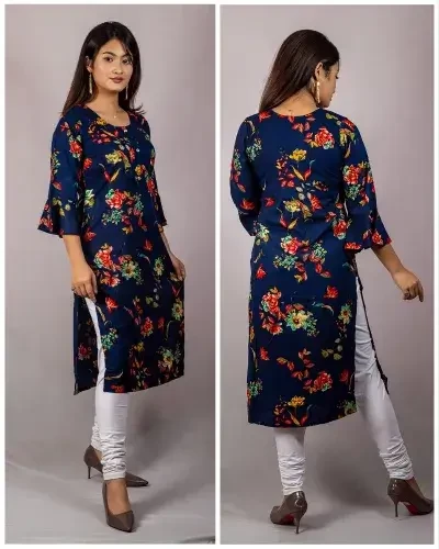 Bisesh Creation Foil Printed With Flared Sleeves Kurti