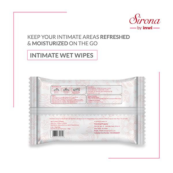 Sirona Intimate Wet Wipes 10 Wipes (1 Pack - 10 Wipes Each)