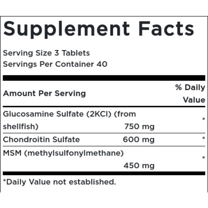 Swanson Glucosamine, Chondroitin & Msm 120 Tablets