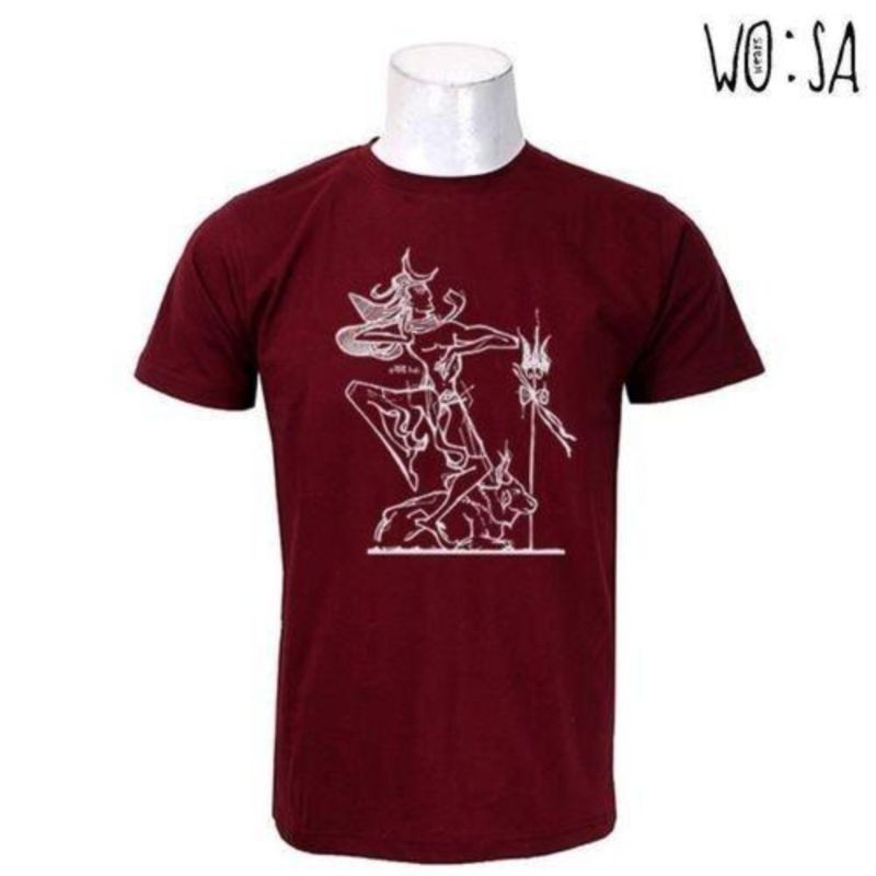 Maroon Round Neck Shiva Printed T-Shirt For Men