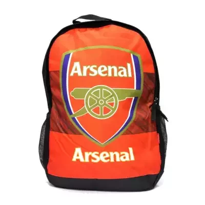 Black/Red Arsenal Printed Backpack For Men
