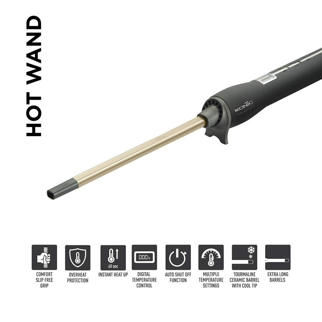 Ikonic Hot Wand Curler (Black)