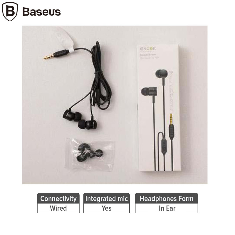 Baseus Encok Wire Earphone H04 Black