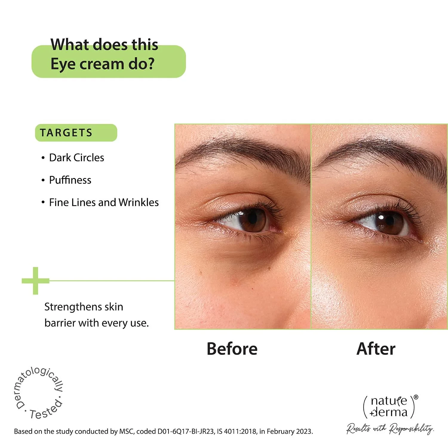 Nature Derma Under Eye Cream 5% Caffeine And Hyaluronic Acid Under Eye Cream, 15Ml