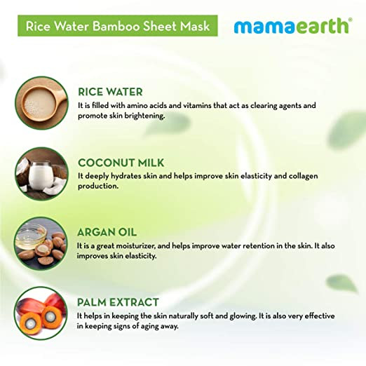 Mamaearth Ricewater Bamboo Sheet Mask