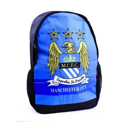 Black/Blue Manchester City Printed Backpack For Men