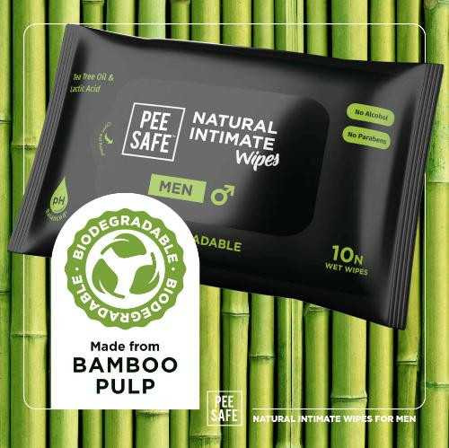 Pee Safe Biodegradable Intimate Wipes For Men - Pack Of 10