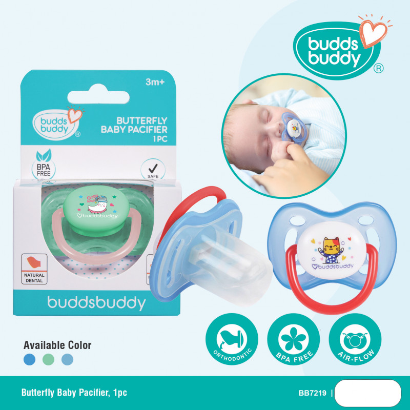 BuddsBuddy Butterfly Baby Pacifier with Protection Cap (1pc)