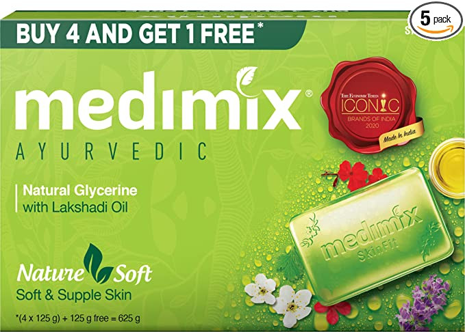 Medimix Natural Glycerin With Lakshadi Oil Soap 125G (4+1)