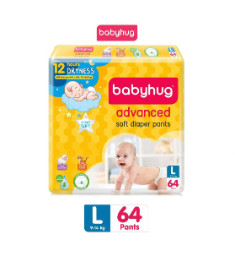 Babyhug Advanced Pant Style Baby Diapers Large - 64 Pieces