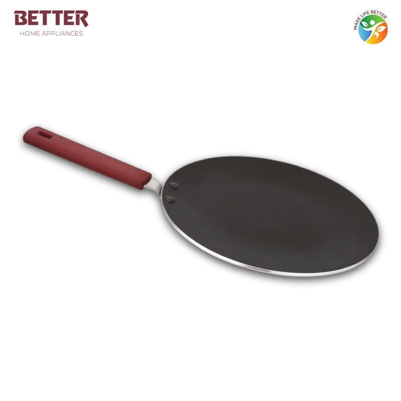 Better Conclave Roti Tawa Non-Stick Coating, 28 Cm (Induction And Gas Stove Compatible),With Silicon Handle