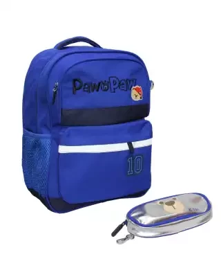 Blue Polyester Printed Backpack For Boys