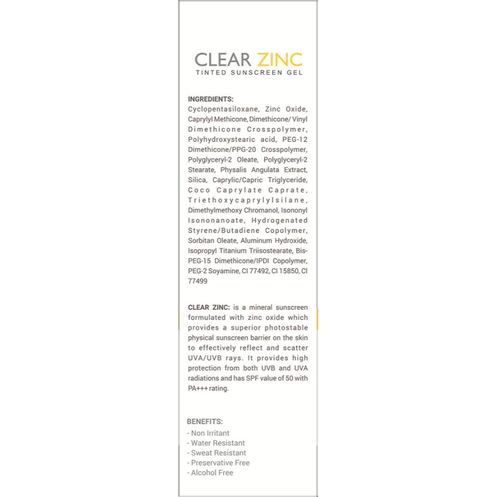 Ceuticoz Clear Zinc Tinted Sunscreen Gel - 50 Gm