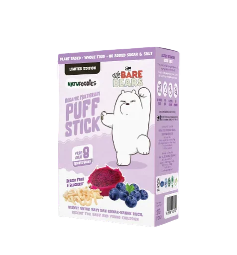 Natu Foodies Organic Multigrain Puff Stick (Drgfruit & Blueberry) - 21G