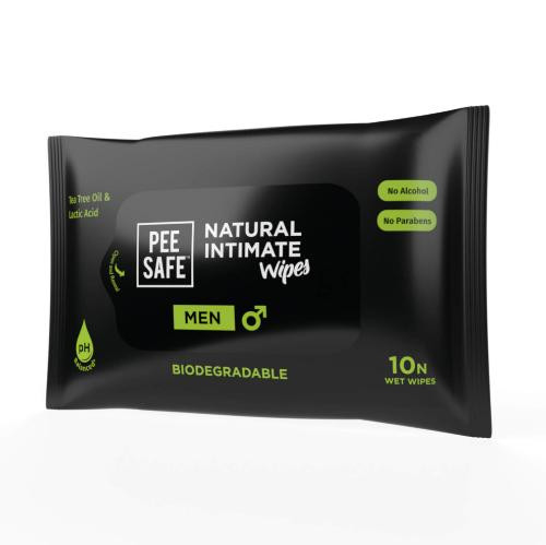 Pee Safe Biodegradable Intimate Wipes For Men - Pack Of 10