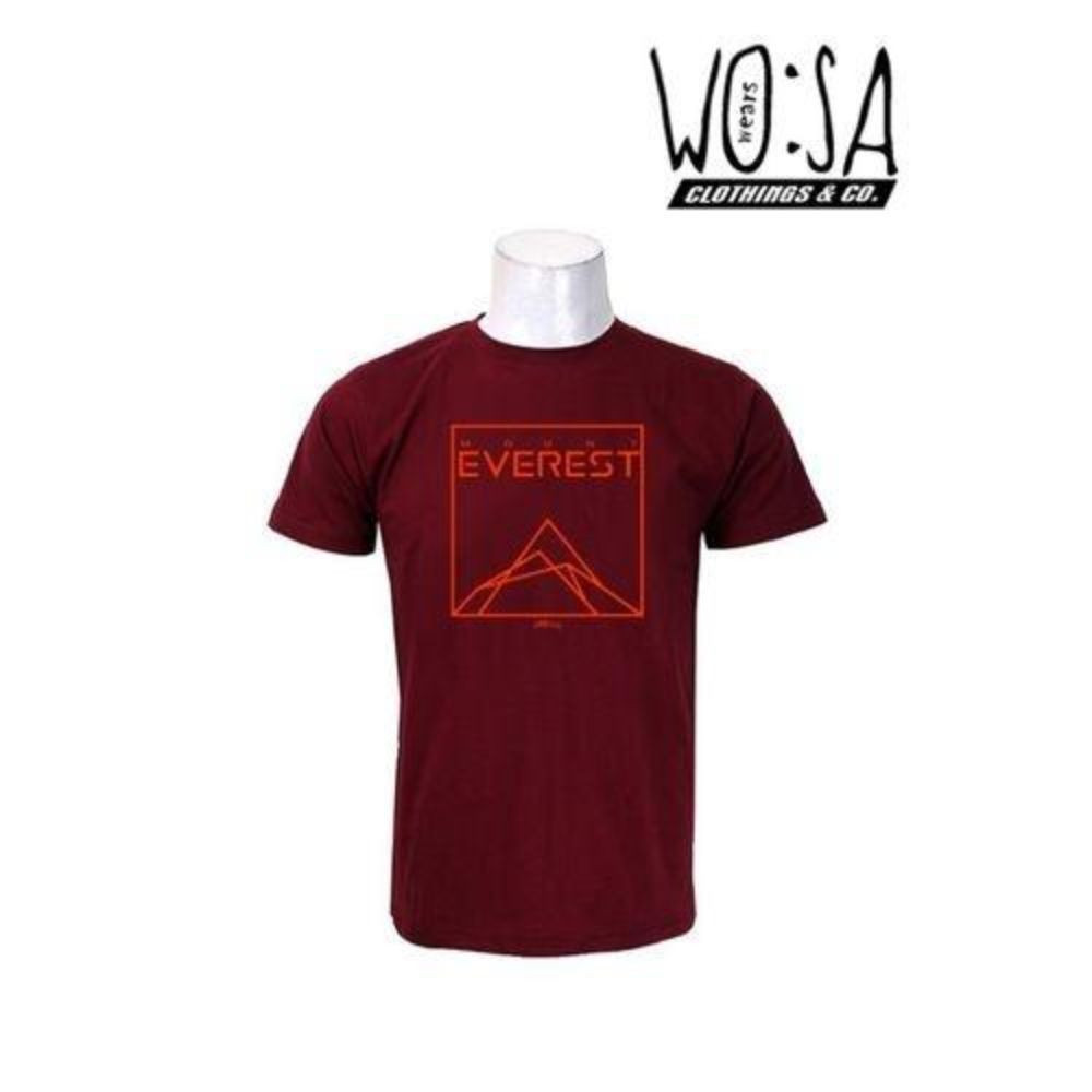 Maroon Everest Printed Round Neck T-Shirt For Men