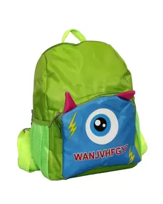 Chartreuse Green/Blue Monster Eye School Backpack For Kids