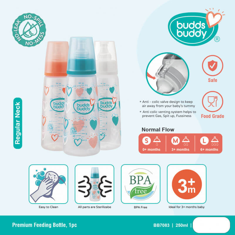 BuddsBuddy Premium Feeding Bottle (250ml)