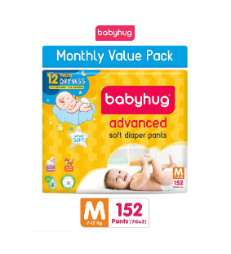 Babyhug Advanced Pant Style Baby Diapers Medium Size (Monthly Pack - 152 Pieces)