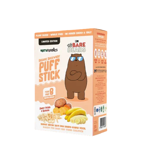 Natu Foodies Organic Bukwheat Puff Stick (Sweet Potato & Banana) 21G
