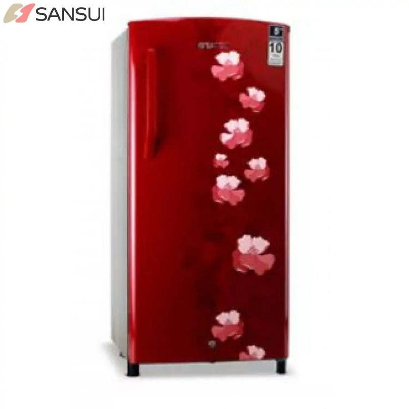 Sansui 170 Litre Single Door Burgundy Red Floral Ref SPC170RF