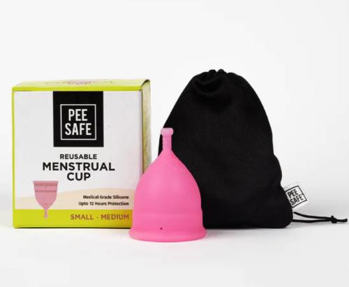 Pee Safe Reusable Menstrual Cup With Medical Grade Silcone For Women Small-Medium