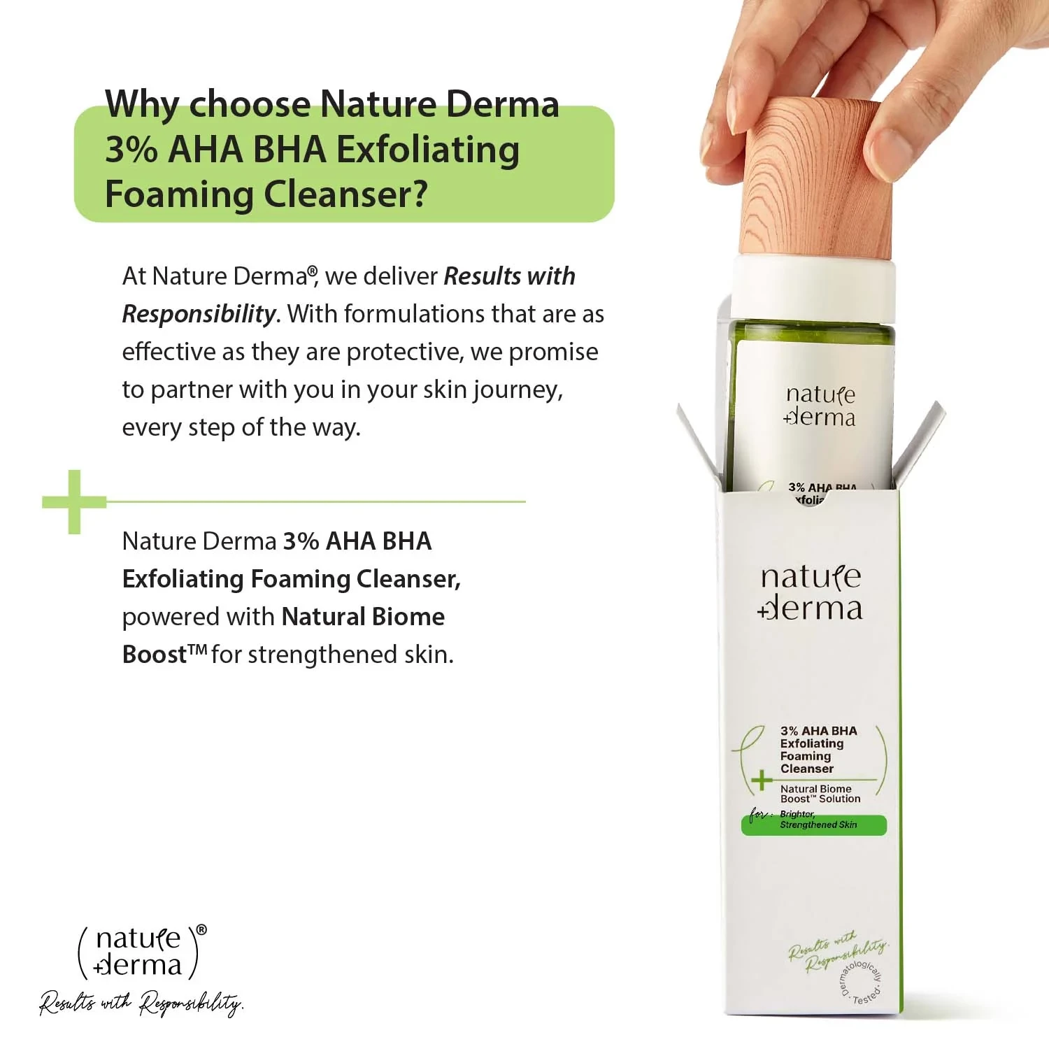 Nature Derma 3% Aha+Bha Exfoliating Foaming Cleanser, 100Ml