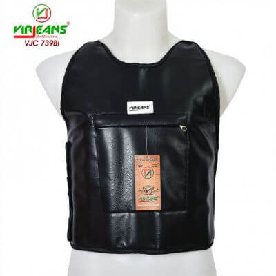Virjeans (Vjc 739) Leather Looks Chest Protector Guard With Inner Fur – Black