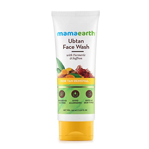Mamaearth Ubtan Facewash with Turmeric & Saffron for Tan Removal – 100ml