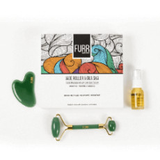 Furr Jade Roller And Gua Sha Facial Massage Kit With 24K Gold Serum By Pee Safe