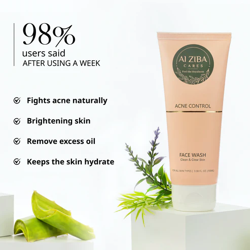 Alziba Acne Control Clean & Clear Face Wash With Aloe Vera & Vitamin E - 100 Ml