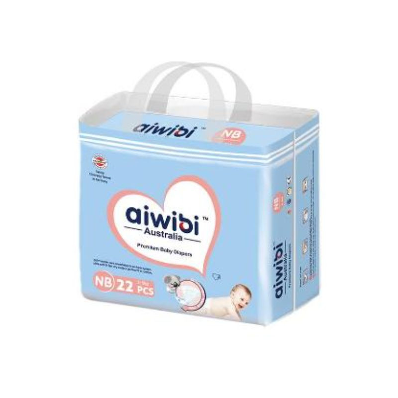 Aiwibi Disposable Breathable Baby Diapers With Elastic Waistband - Nb22