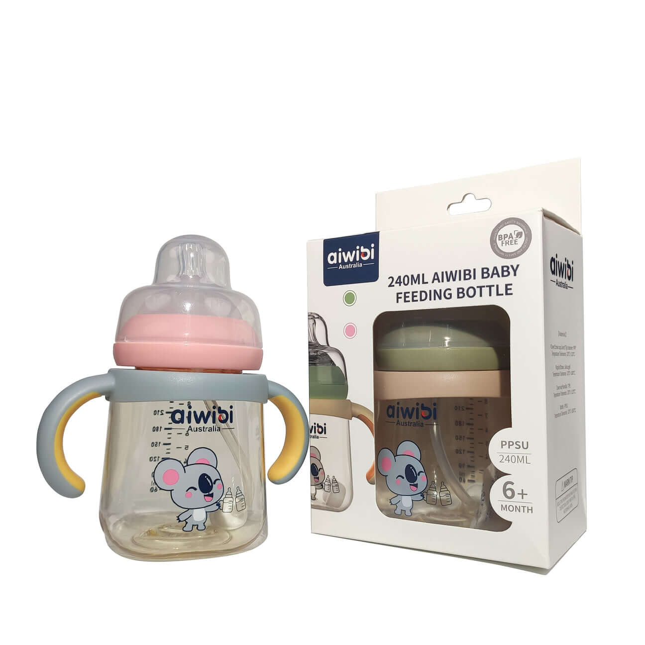 Aiwibi Anti-Gas Breast-Like Baby Feeding Bottle 240Ml
