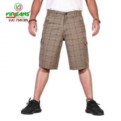Virjeans (Vjc 758) Check Box Half Pant (Shorts) For Men