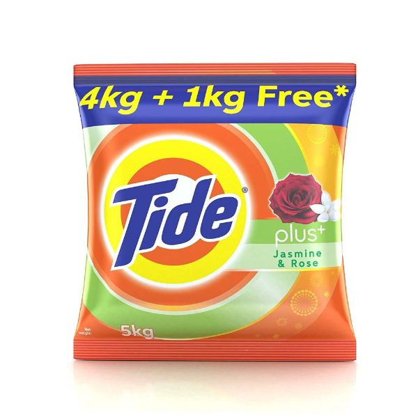 Tide | Tide Plus Jasmine & Rose 4 kg + 1 kg Free x 5 INR 465 [82294283]