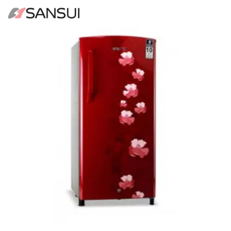 Sansui 170 Litre Single Door Red Floral Refrigerator SPC170RL