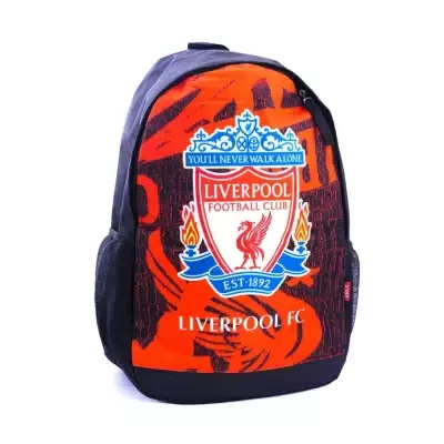 Black/Red Liverpool Printed Backpack For Men