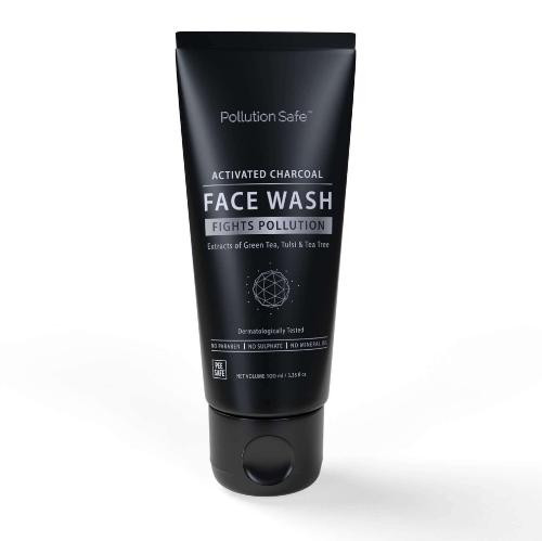 Pollution Safe Activated Charcoal Face Wash Goodness Of Green Tea And Tulsi - 100Ml