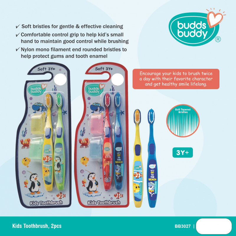 BuddsBuddy Aqua Kids Toothbrush (2pc Set)
