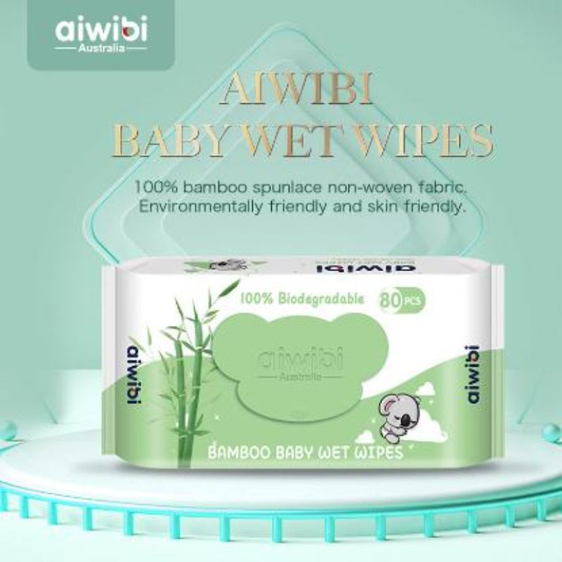 Aiwibi Bamboo Baby Wet Wipes - 80Pcs