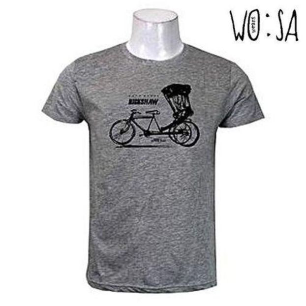 Grey 'Rikshaw' Printed T-Shirt For Men