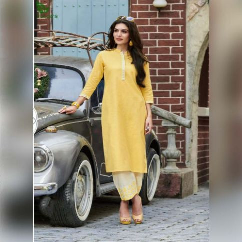 Spring Pure Cotton embroidered Kurti with Embroidered Pant.#01