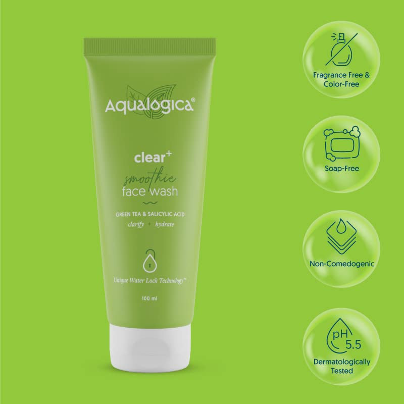 Aqualogica Clear+ Smoothie Face Wash 100Gm