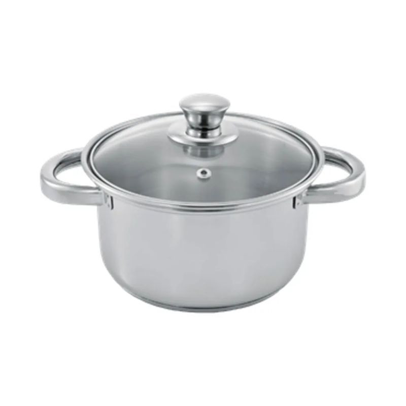 CG 16cm 2Ltr Belly Casserole With Glass Lid CGSS16BCGL02