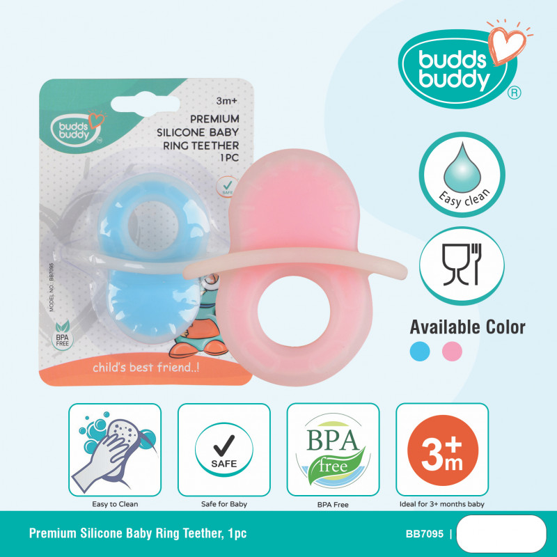 BuddsBuddy Premium Silicone Baby Ring Teether (1pc)