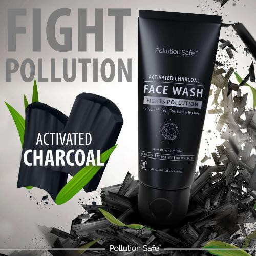 Pollution Safe Activated Charcoal Face Wash Goodness Of Green Tea And Tulsi - 100Ml