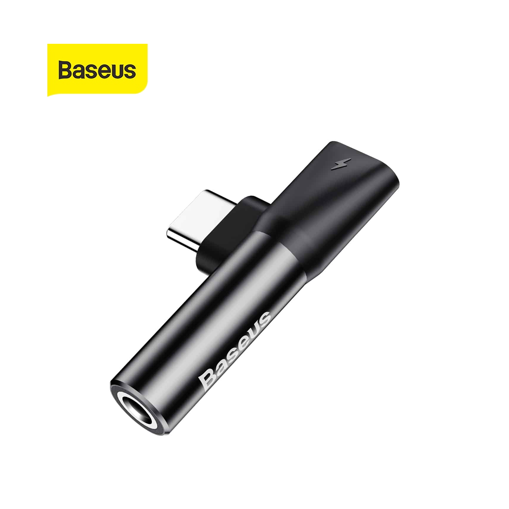 Baseus L41 Type-C (Input) For Type-C Female Connectors + 3.5 Mm Female Connector Adapters Black